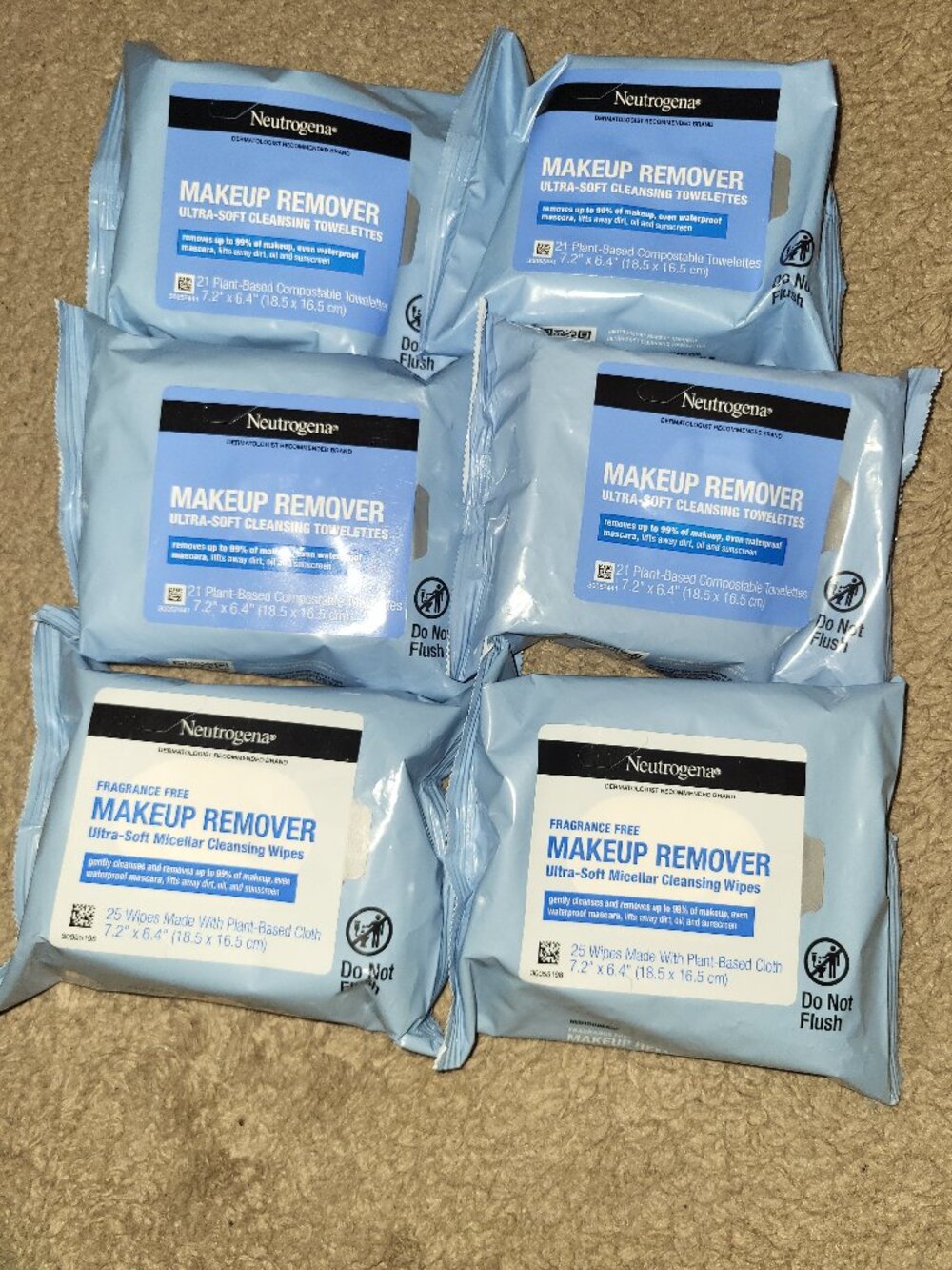Neutrogena Makeup Remover Towelettes (25ct) 6 Packs Total New Unopened
